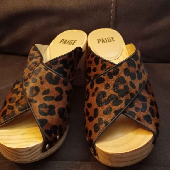 PAIGE Jules Genuine Calf Hair Mule Shoes size 6.5 - Picture 2 of 10